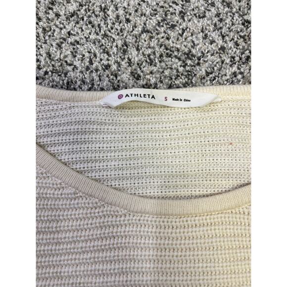Athleta Cream Knit Long Sleeve Sweater, Sz‎ Small Activewear Athleisure CozyCore - Picture 6 of 11